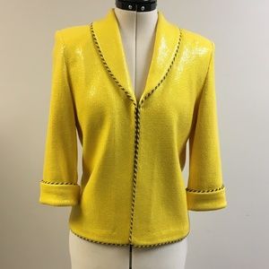 St. John Couture Yellow Paillette Knit Blazer
